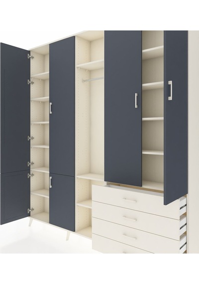 Arges Dolap 14 Raflı 4 Çekmeceli Tek Askılı 220x30x243 Aytaşı-antrasit/aytaşı Antrasıt/aytası Arges Dolap 14 Raflı 4 Çekmeceli Tek Askılı 220x30x243 Aytaşı-antrasit/aytaşı Antrasıt/aytası