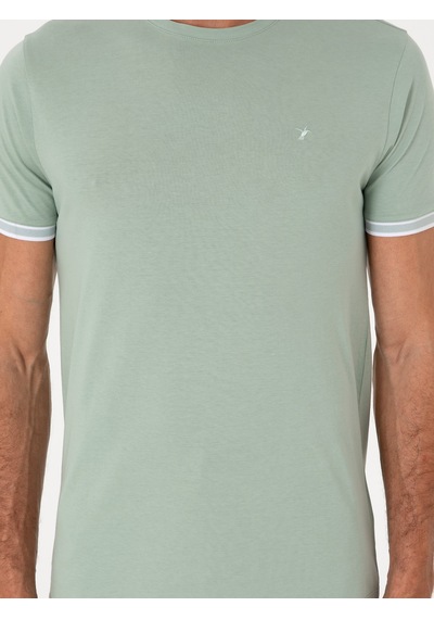 Mint Regular Fit %100 Pamuk Bisiklet Yaka T-shirt