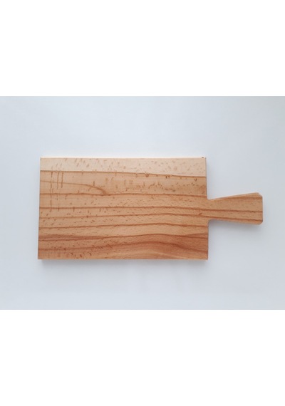Cilalı Tahta Saplı Ahşap Kesme Tahtası 16x35cm Ahşap