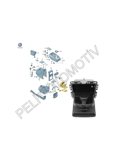 Golf Plus 2012-2014 Arka Konsol Bardaklık 7n0862533