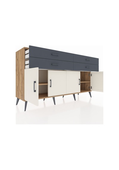 Hyperion Konsol 2 Raflı 4 Çekmeceli 8 Kapaklı 176x44x99 Çam-aytaş Çam-aytaşı/antrasit Hyperion Konsol 2 Raflı 4 Çekmeceli 8 Kapaklı 176x44x99 Çam-aytaş Çam-aytaşı/antrasit