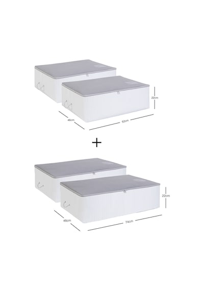 Ocean Home Textile 4'lü Gri Renk Stuff & Things Baza Altı Hurç Set