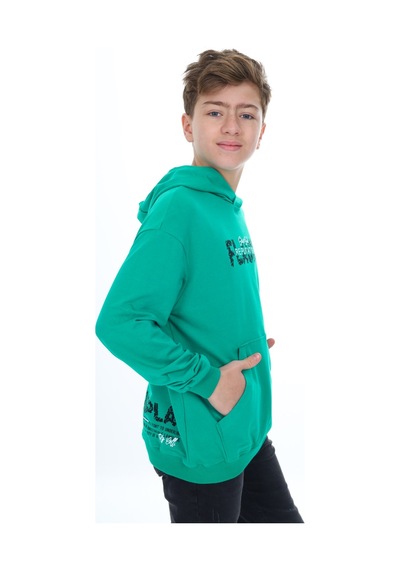 Toontoy Kids Toontoy Erkek Çocuk Flaunt Baskılı Sweatshirt Koyu Yeşil