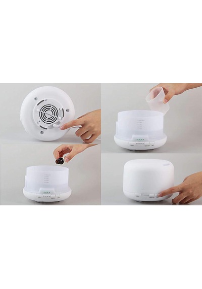 Oda Hava Nemlendirici, Buhar Makinesi Ve Aroma Difüzörü 500 Ml 12w Güç 17x13cm