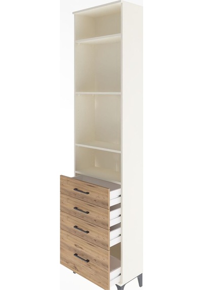 Arges Dolap 4 Raflı 4 Çekmeceli 60x30x243 Aytaşı-çam Aytaşı