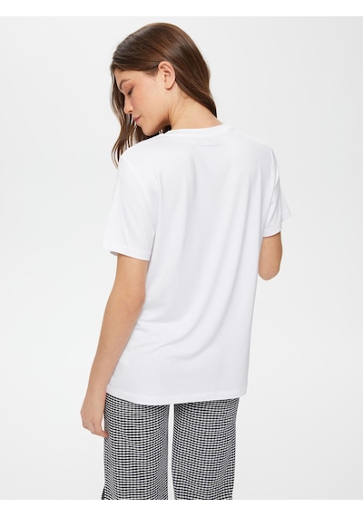 Faik Sönmez V Yaka Kısa Kol T-shirt 00001 B0000170 Beyaz
