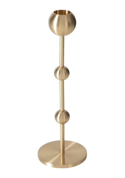 Mudo Home Vela Pirinç Mumluk Küçük Boy 20 Cm Altın