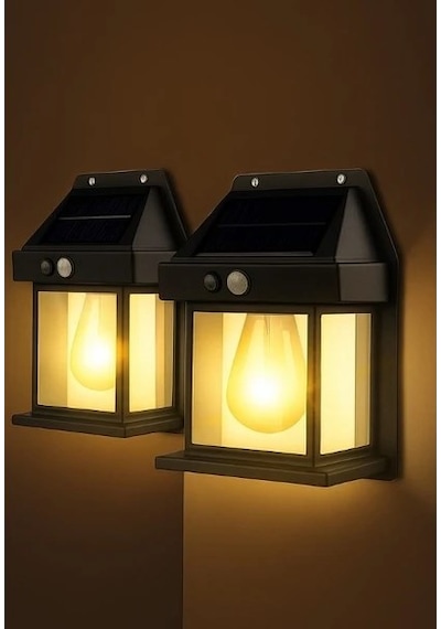 3 Mod'lu Sensörlü 2 Adet Bahçe Led Ampul Büyük Boy Güneş Enerjili Hareket Sensörlü Bahçe Led 3 Modlu 2 ADETLİ SET