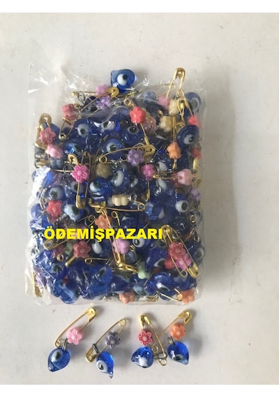 Cam Minik Nazar Boncuğu Çengel Iğneli 100 Adet Cam Minik Nazar Boncuğu Çengel Iğneli 100 Adet