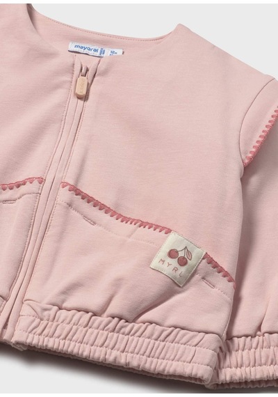Mayoral Kız Bebek Fermuarlı Penye Hırka Pembe Pembe