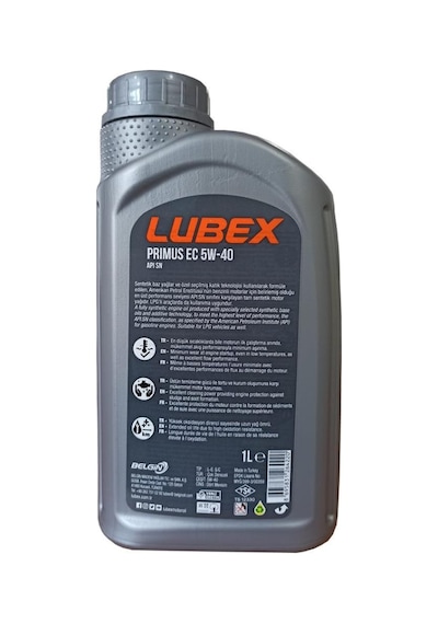 Lubex Primus Ec 5W-40 Tam Sentetik Motor Yağı 1 L Lubex Primus Ec 5W-40 Tam Sentetik Motor Yağı 1 L