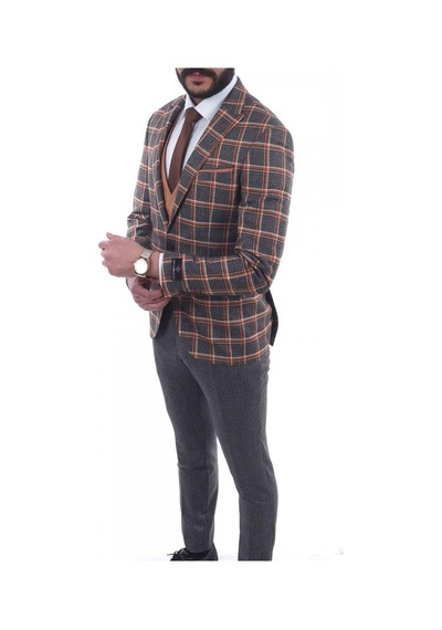 Jan Carlucci Kombinli Slimfit Drop 6 Takım Elbise (477094577) Koyu Gri