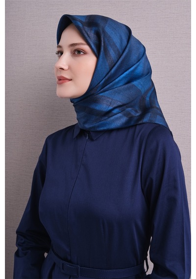 Armine Sura İpek Eşarp 2026-2027 - Sonbahar Kış-asm9618 Lacivert-Mavi