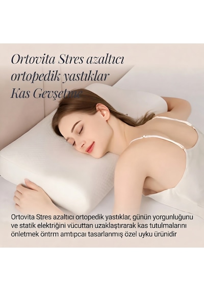 Yeni Nesil Visco Ortopedik Ergonomik Rahat, Stres Azaltıcı Ve Sağlıklı Uyku İçin Yastık Beyaz