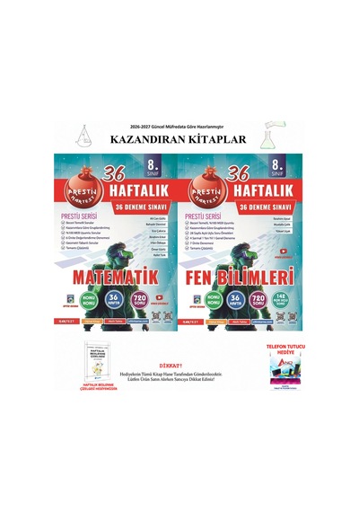 Nartest 8. Sınıf Haftalık Matematik Ve Fen 2 Kitap Seti