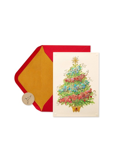 Kutuda Noel Kartları, Noel Süslemeli Noel Ağacı 12 Adet