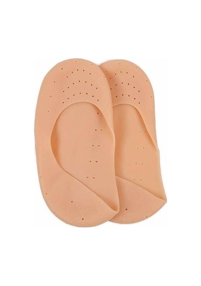3b Trend Ergonomik Silikon Patik Ten Rengi Topuk Çatlak Çorabı Silikon Patik Çorap