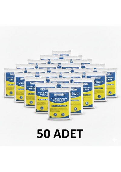 Steril Hidrofil Gazlı Bez 30x80cm 2 Adet 30x40cm Emici Spanç - 50 Adet