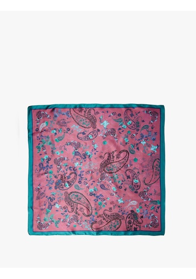 Koton Saten Kumaş Çiçekli Kare Fular Bandana Lila 7wak50080aa