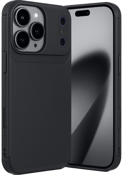 Apple iPhone  Uyumlu,  17 Pro Auto Focus Karbon Kapak - Siyah