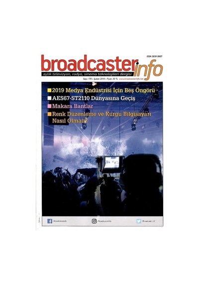 Broadcasterinfo:aylık Televizyon,radyo,sinema Teknolojileri Dergisi-renk Düzenleme Ve Kurgu Bilgisayarı Nasıl Olmalı Sayı:170-şubat 2019 Retro Koleksiyon Eski Baskı