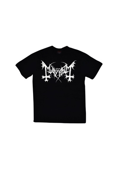 Mayhem Baskılı T-Shirt Siyah