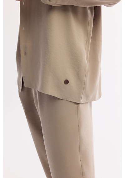 Avva Erkek Bej Alttan Britli Yaka Soft Touch Oversize Fit Gömlek A51y2168