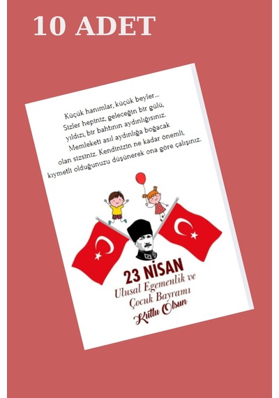 10 Adet 23 Nisan Hediyelik Bileklik - Türk Bayraklı Kartlı Bileklik - Jelatinlidir. Renkli