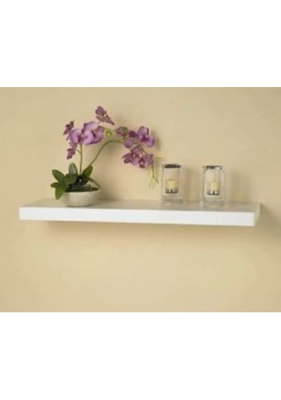 Duvar Rafı-gizli Bağlantılı Parlak Beyaz Uçan Raf-ebat 90cm 20cm