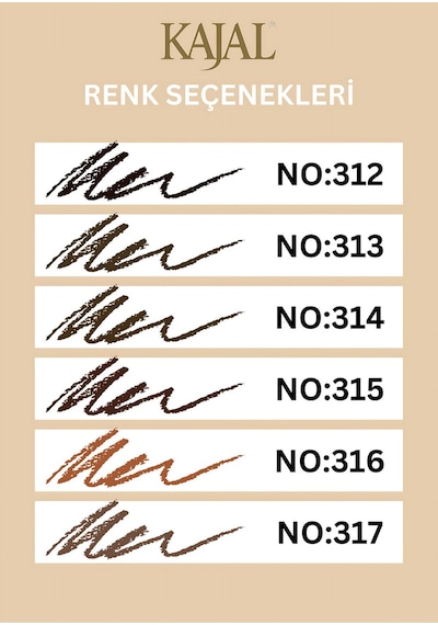 Kajal Kapağı Fırçalı Kahverengi Kaş Kalemi 313 Dark Brown