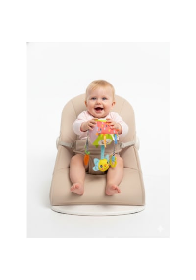 Toys2you Montessori Eğitici Küp Aynalı ve Dişlikli Bebek Arabası Puset Oyuncağı Kırmızı - Sarı - Siyah
