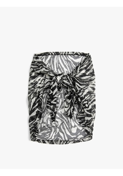 Koton Zebra Desenli Pareo Rahat Kesim Pk Siyah Beyaz 3sak50001bk