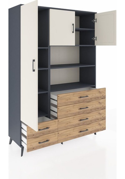 Hyperion Dolap 8 Raflı 6 Çekmeceli 3 Kapaklı 132x44x195 Antrasit-aytaşı/çam Aytası/atlas Çam - Antrasıt Hyperion Dolap 8 Raflı 6 Çekmeceli 3 Kapaklı 132x44x195 Antrasit-aytaşı/çam Aytası/atlas Çam - Antrasıt