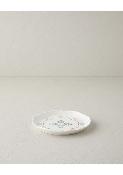 Retro Paisley New Bone China Pasta Tabağı 18 Cm Beyaz - Mavi