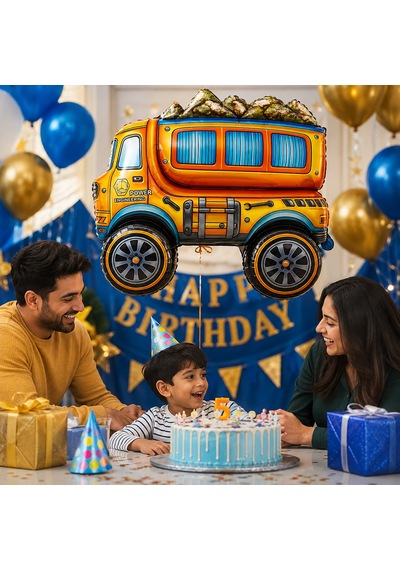 4d Kamyon Folyo Balon 68x58 Cm Araç Temalı Doğum Günü Parti Süsü Dekorasyon Balonu Çok Renkli