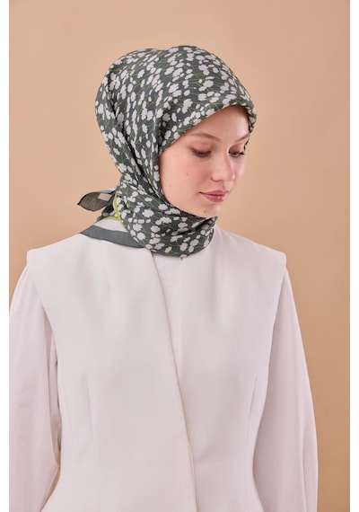 Silk Home Aura Eşarp 140005-11 Koyu Yeşil, Gümüş, Çimen Yeşili
