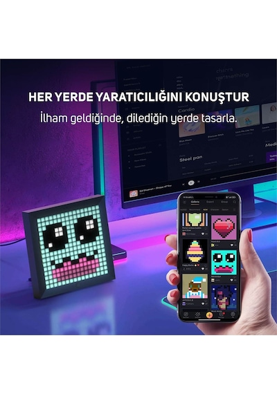 Divoom Ditoo Pro Mavi Bluetooth Hoparlör + Pixoo Led Ekran Seti