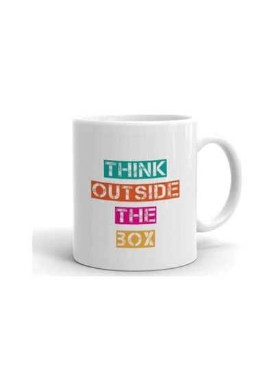 Think Outside The Box Baskılı Kupa/bardak Beyaz