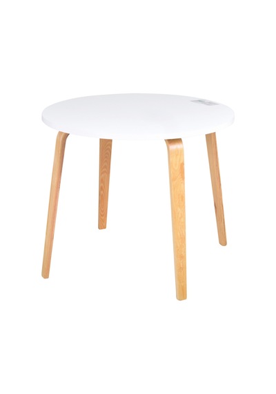 Vilinze Demre Yuvarlak Mdf Beyaz Sabit Mutfak Masası - Q90 Cm Naturel Beyaz