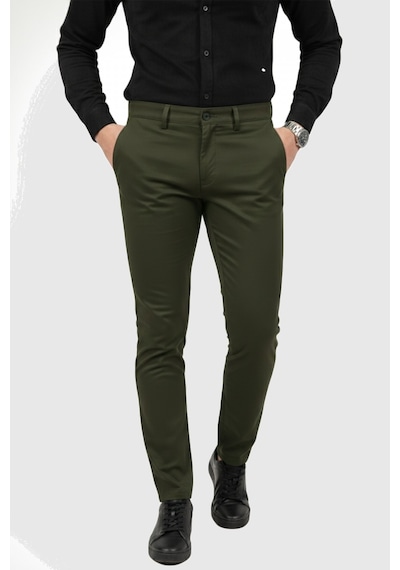 Rizzup Erkek Haki Modern Fit Likralı Kumaş Pantolon Günlük & Ofis Kullanımı 2602020