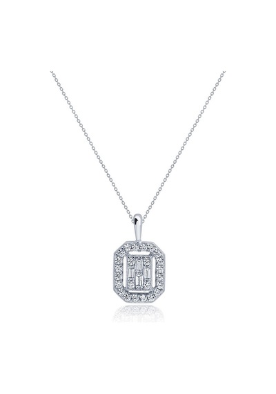 Gülaylar Diamond Line Beyaz Altın Baget Taşlı Kolye 49065599