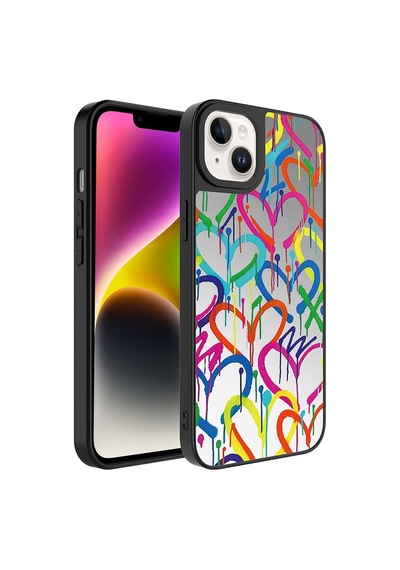 Apple Uyumlu iPhone 14 Plus Kılıf Aynalı Desenli Kamera Korumalı Parlak Zore Mirror Kılıf