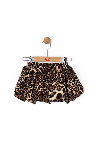 Nk Kids Kız Bebek Bel Lastikli Leopar Desenli Balon Etek-14791 Kahverengi