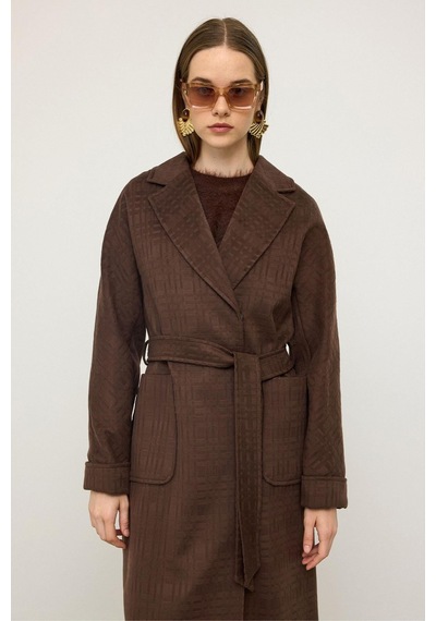Olcay Torba Cepli Kendinden Desenli Oversize Limited Edition Kaban Kahve 3140