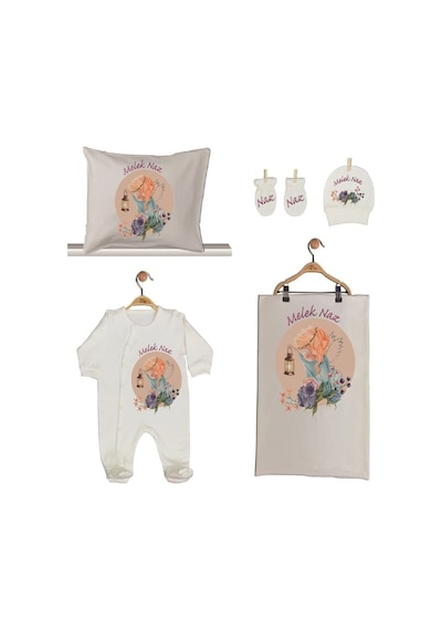 Pia Baby Gl 1930-02 İsme Özel Beşli Tulum Set Krem