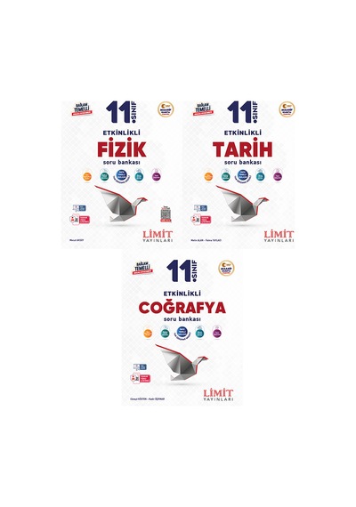 Limit 2027 11. Sınıf Fizik + Tarih + Coğrafya Soru Bankası Seti 3 Kitap Maarif Model