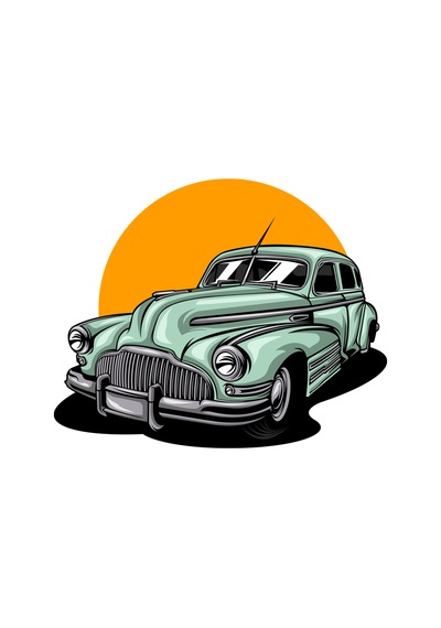 Paybuy Vintage Araba Kromlu Retro Tasarım Baskılı Erkek Tişört Siyah