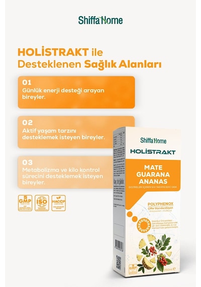 Holistrakt - Guarana, Mate, Yeşil Çay, Ananas İçeren Sıvı Ekstrat 250 Ml