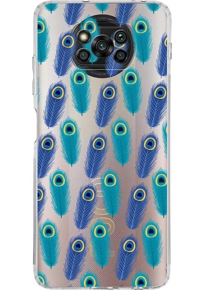 Xiaomi Poco X3 Nfc İle Uyumlu 1mm Slim Fit Nazar Boncuğu 4 Baskılı Şeffaf Kılıf Şeffaf