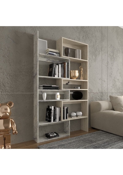 Avole Flat Çok Raflı Geniş Kitaplık Atlantik Çam Atlantik Çam